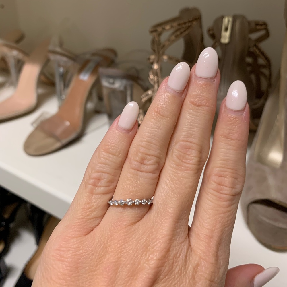 Graduated Diamond Band- 14k white gold- size 5